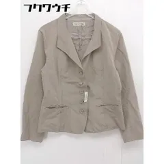 ◇ HIROKO KOSHINO ヒロココシノ 長袖 ジャケット サイズ40 ブラウンベージュ レディース  【中古】 【1106230012222】