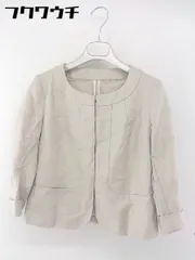 ◇ Harriss ハリス リネン混 袖ロールアップ 七分袖 ジャケット ブルゾン サイズ 36 ベージュ レディース  【中古】 【1106280002662】のサムネイル