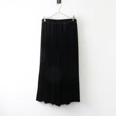 美品 ミズイロインド mizuiro ind ストレッチベロア イージーギャザーワイドパンツ 2 ブラック┃黒 ベルベット【2400014906837】