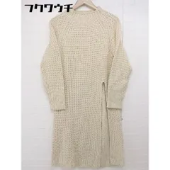 ◇ EVRIS エヴリス ボトルネック 長袖 膝丈 ニット ワンピース サイズF アイボリー レディース  【中古】 【1107050004084】のサムネイル