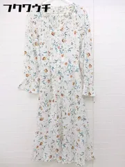 ◇ ◎ OZOC オゾック 花柄 長袖 膝下丈 ワンピース サイズ38 ホワイト マルチ レディース  【中古】 【1107070004781】のサムネイル