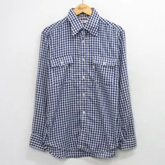 L/古着 リーバイス Levis 長袖 ブランド シャツ メンズ 70年代 70s 紺他 ギンガム チェック 26apr20