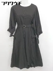 ◇ ◎ amel エイメル ベルト付き 長袖 ロング ワンピース ブラック系 レディース  【中古】 【1107090006857】のサムネイル