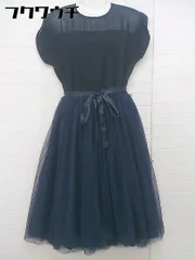 ◇ ◎ merlot plus ウエトリボン付き フレンチスリーブ ロング ワンピース ネイビー系 レディース  【中古】 【1107200016769】のサムネイル