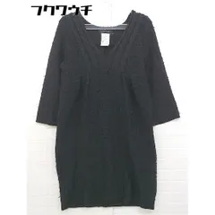 ◇ STUNNING LURE スタニングルアー Vネック ツイード ニット 八分袖 ミニ ワンピース サイズF ブラック レディース  【中古】 【1107220001400】のサムネイル