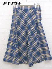 ◇ NATURAL BEAUTY BASIC チェック 膝下丈 フレア スカート サイズ S ブルー イエロー マルチ レディース  【中古】 【1107230005610】のサムネイル