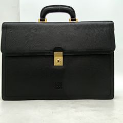 最終値下げ ロエベ ビジネスバッグ アナグラム レザー 本革 ブラック A4収納 ロエベ ビジネスバッグ アナグラム シボ革 A4収納可 キャメル ロゴ型