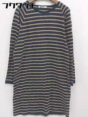 ◇ MILKFED. ミルクフェド ボーダー 長袖 膝丈 ワンピース サイズM ネイビー ブラウン レディース  【中古】 【1107270002112】のサムネイル