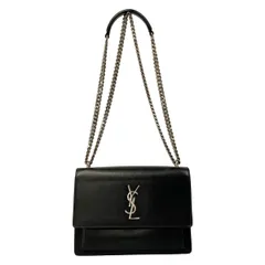 SAINT LAURENT PARIS(サンローランパリ) ショルダーバッグ美品  サンセット ミディアム 442906 黒 チェーンショルダー レザー