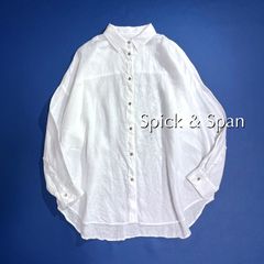 ◇美品 スピックアンドスパン シアースタンドカラーオーバーシャツ 