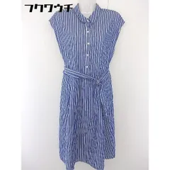 ◇ ◎ Simplicite ストライプ ハーフボタン フレンチスリーブ 膝下丈 ワンピース ブルー レディース  【中古】 【1108060004569】のサムネイル