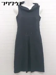 ◇ Rouge vif ルージュヴィフ リネン混 サイドジップ ノースリーブ 膝下丈 ワンピース ブラック系 レディース  【中古】 【1108060005894】のサムネイル