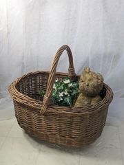 イギリス アンティーク ハンドメイド バスケット 楕円深め - メルカリ