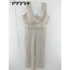 ◇ merlot plus バックジップ　ノースリーブ　カシュクール オーバーオール ベージュ レディース  【中古】 【1108230003774】のサムネイル
