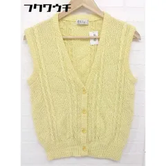 ◇ Arnold Palmer アーノルドパーマー コットン ニット ベスト サイズL イエロー レディース  【中古】 【1108270001075】