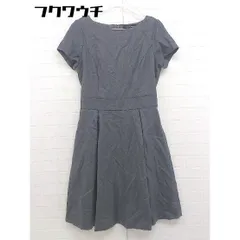 ◇ QUEENS COURT クイーンズコート バックジップ 半袖 膝下丈 ワンピース サイズ1 ブラック系 レディース  【中古】 【1108270000252】のサムネイル