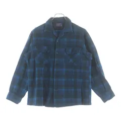 PENDLETON (ペンドルトン) 60s 開襟 ダブルフラップ ウール ボードシャツ グリーン チェックのサムネイル