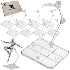 アクリル本舗 アクションベース フィギュアスタンド 3mm軸 プラモデル 互換 ディスプレイスタンド C型クリップ付 1/144 HG RG 角度調整可能 (10) [10]