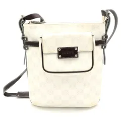 LOEWE (ロエベ) アナグラム ショルダーバッグ ホワイト×ブラウン レザー×PVC シルバー金具