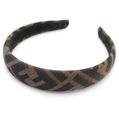 FENDI フェンディ カチューシャ ペカン柄 ヘアアクセサリー 小物 FENDI - FENDI フェンディ カチューシャ ペカン柄 ストライプ ブラウン