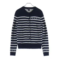 LOUIS VUITTON (ルイヴィトン) モノグラムフラワー マニリエール 長袖ニットセーターカーディガン ネイビー/アイボリー RW222J OE5 FNKC02のサムネイル