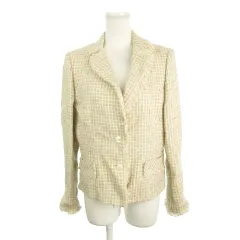 ハナエモリ HANAE MORI ツイードジャケット 上着 40 ベージュ 25-4470-20 3420 /AH2 ■ECC001