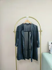 レノマ ネイビー リネン ロング カーディガン型 ジャケットのサムネイル