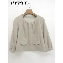 ◇ NOLLEY'S ノーリーズ 長袖 ノーカラー ジャケット サイズ 38 ベージュ レディース  【1109090004178】