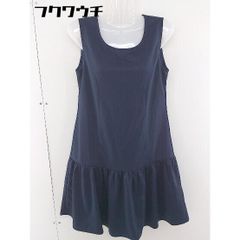 ◇ TIACLASSE ティアクラス 裾フレア ノーカラー ノースリーブ ミニ ワンピース サイズ M ネイビー レディース 【中古】 【1109090010933】