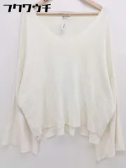 ◇ antiqua patterntorso Vネック コットン ニット セーター アイボリー系 レディース  【1109100013084】
