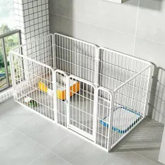 ペットサークル 室内 犬 ゲージ 小型犬 ペットゲージ 中型犬 ペットサークル 室内 犬 サークル ペットフェンス ペットケージ 犬 ゲージ 小型犬および中型犬用 スチール製 室内外兼用 DIY 接続式 簡単組み立て 工具不要 犬 白 120cm*60cm*6のサムネイル
