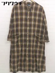 ◇ ◎ BOSTON NINE ボストン ナイン チェック 長袖 膝下丈 ワンピース ベージュ ブラウン ホワイト系 レディース  【中古】 【1109100020273】のサムネイル