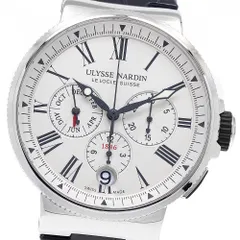 ユリス・ナルダン Ulysse Nardin 1533-150 マリーン クロノグラフ アニュアルカレンダー 自動巻き メンズ 良品 箱・保証書付き_844302のサムネイル