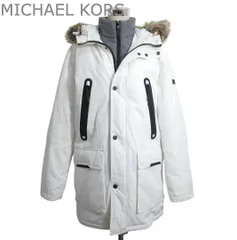 新品同様 マイケルコース MICHAEL KORS パデッドジャケット ダウンコート ブルゾン 中綿 エコファー フード ロング ホワイト サイズS レディースのサムネイル