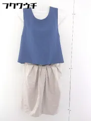 ◇ GALLARDAGALANTE ガリャルダガランテ バイカラー ノースリーブ 膝丈 ワンピース サイズF ネイビー ベージュ レディース  【1109130011128】のサムネイル