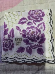 ANNA SUI ハンカチ パープル フラワー パータンのサムネイル