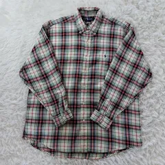 RALPH LAUREN （ラルフローレン） チェックシャツ 長袖ボタンダウンシャツ BDシャツ ネルシャツ 厚手シャツ アメカジ 90s 00s ヴィンテージ コットン100% ポニー刺繍 メンズ Lサイズ