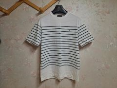 ラフシモンズ ボーダー Tシャツ 半袖 R ロゴ 刺繍 薄手 綿 50 | Mercari
