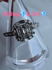 プラチナ900✨ダイヤ0.6ct✨一文字デザインリング✨重ね付け良き 