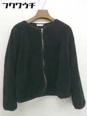 ◇ DRESKIP ドレスキップ ノーカラー ジップアップ ボア ジャケット サイズM ブラック レディース  【1109300003977】のサムネイル