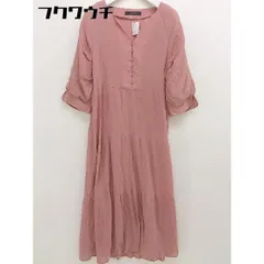 ◇ w closet ダブルクローゼット 五分袖 ロング ワンピース サイズF ピンク系 レディース  【1109290015615】のサムネイル