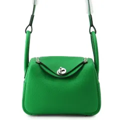 エルメス ハンドバッグ リンディ ミニ バンブー/シルバー金具 トリヨンクレマンス W刻印 HERMES  2wayショルダーバッグのサムネイル
