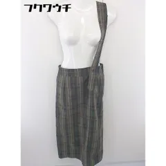 ◇ merlot メルロー チェック ウエストゴム ワンショルダー ロング フレア スカート グリーン系 レディース  【中古】 【1110060009109】のサムネイル