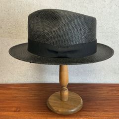 USA製シルエット◎ New York Hat ストローハット 中折れ 黒XL - メルカリ