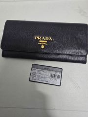 PRADA プラダ 長財布 サフィアーノ レザー ブラック ギャランティ