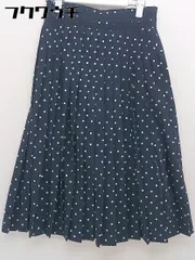 ◇ PLST プラステ 水玉 ドット ロング プリーツ スカート サイズXS ネイビー系 レディース  【中古】 【1111150014461】のサムネイル