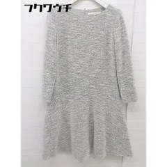 ◇ NATURAL BEAUTY ナチュラルビューティー バックジップ 長袖 膝丈 ワンピース サイズ38 グレー系 レディース  【中古】 【1111160008047】のサムネイル