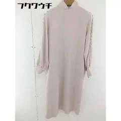 ◇ merlot plus メルロープリュス 長袖 膝下丈 ワンピース ピンク ベージュ系 レディース  【中古】 【1111170004176】のサムネイル