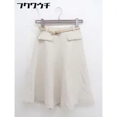◇ ◎ Feroux フェルゥ ベルト 装飾 ビジュー 膝下丈 フレア ニット スカート サイズ 2 アイボリー レディース  【中古】 【1111240008011】のサムネイル
