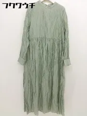 ◇ Aunt Marie's アントマリーズ スタンドカラー 長袖 膝下丈 ギャザーワンピース サイズ S グリーン レディース  【1111260011008】のサムネイル